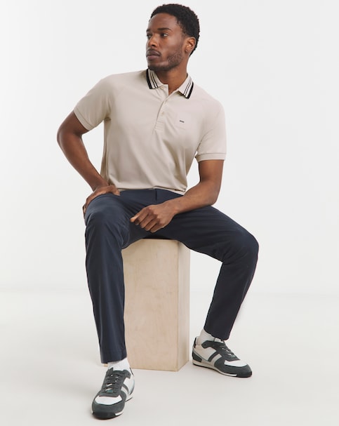 BOSS Short Sleeve Paddy Rib Polo - Beige