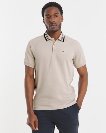 BOSS Short Sleeve Paddy Rib Polo - Beige