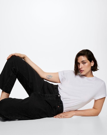 Mango High-waist Cropped Straight Jeans