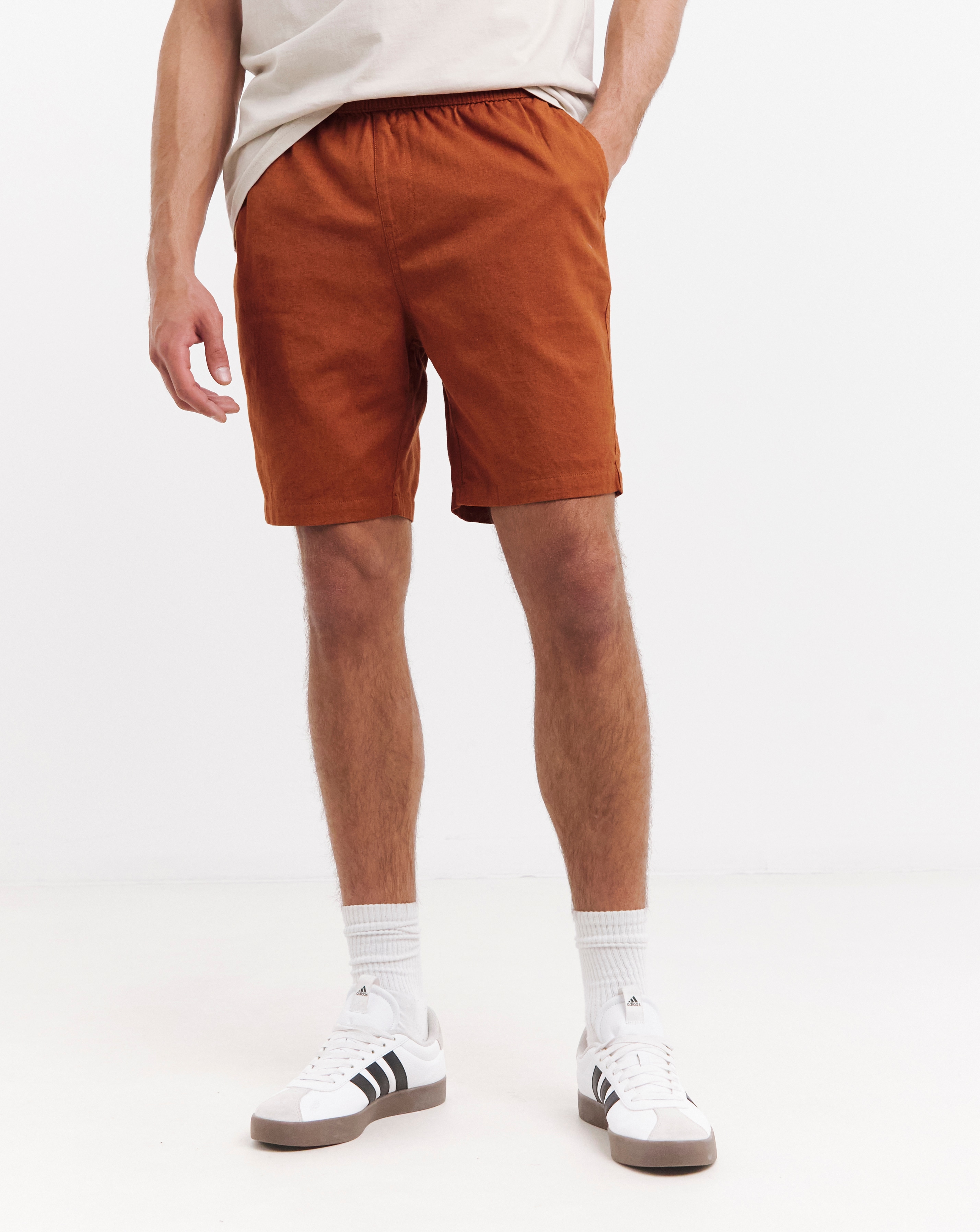 Linen Blend Elasticated Drawcord Short