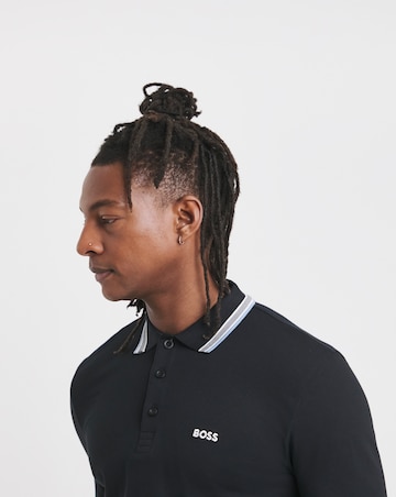 BOSS Classic Long Sleeve Plisy Polo - Dark Blue