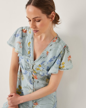 Monsoon Jesse V-Neck Floral Midi Dress