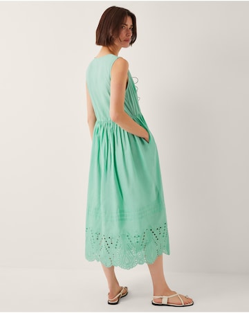 Monsoon Sadie Tie Broderie Midi Dress