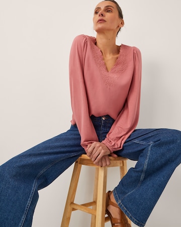 Monsoon Lisa Embroidered Lace Blouse