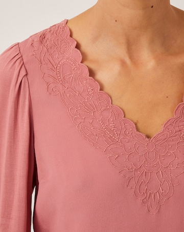 Monsoon Lisa Embroidered Lace Blouse