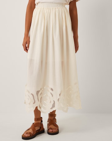 Monsoon Grace Cutwork Midi Skirt