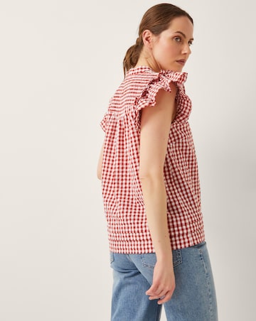 Monsoon Greta Embroidered Gingham Top