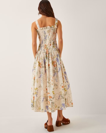 Monsoon Jesse Floral Shirred Midi Dress