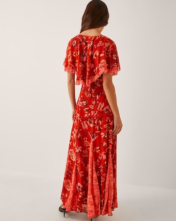 Monsoon Tallie Floral Cape Maxi Dress
