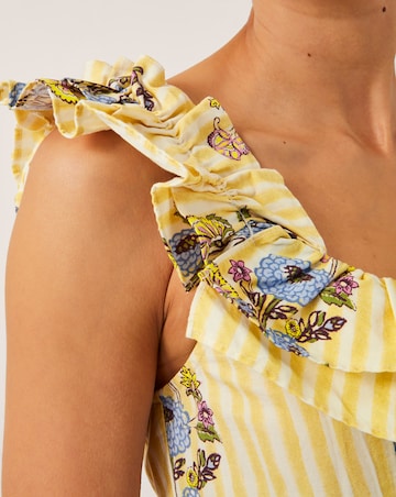Monsoon Maria Floral Stripe Midi Dress