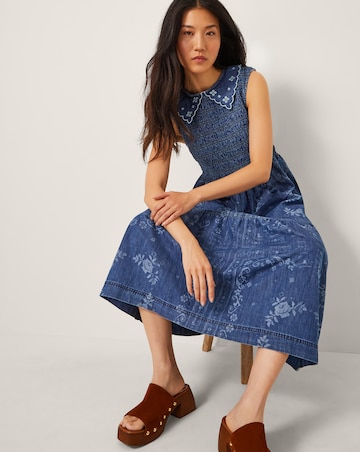 Monsoon Cecily Floral Denim Midi Dress