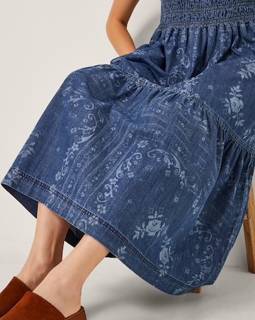 Monsoon Cecily Floral Denim Midi Dress