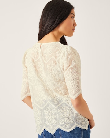 Monsoon Clara Sheer Embroidered Top