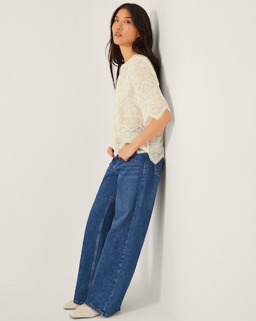 Monsoon Clara Sheer Embroidered Top