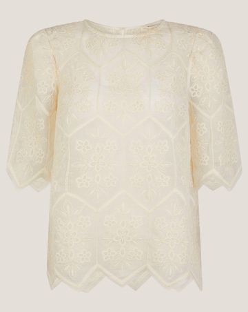 Monsoon Clara Sheer Embroidered Top