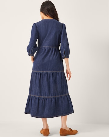 Monsoon Maya Zip Denim Midi Dress