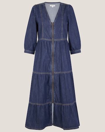 Monsoon Maya Zip Denim Midi Dress