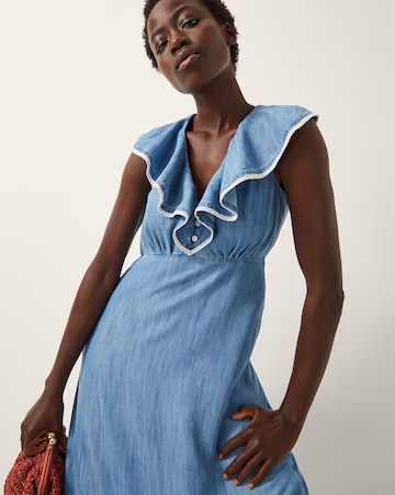 Monsoon Dottie Ruffle Midi Dress