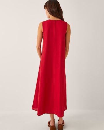 Monsoon Monica Linen Pleated Midi Dress