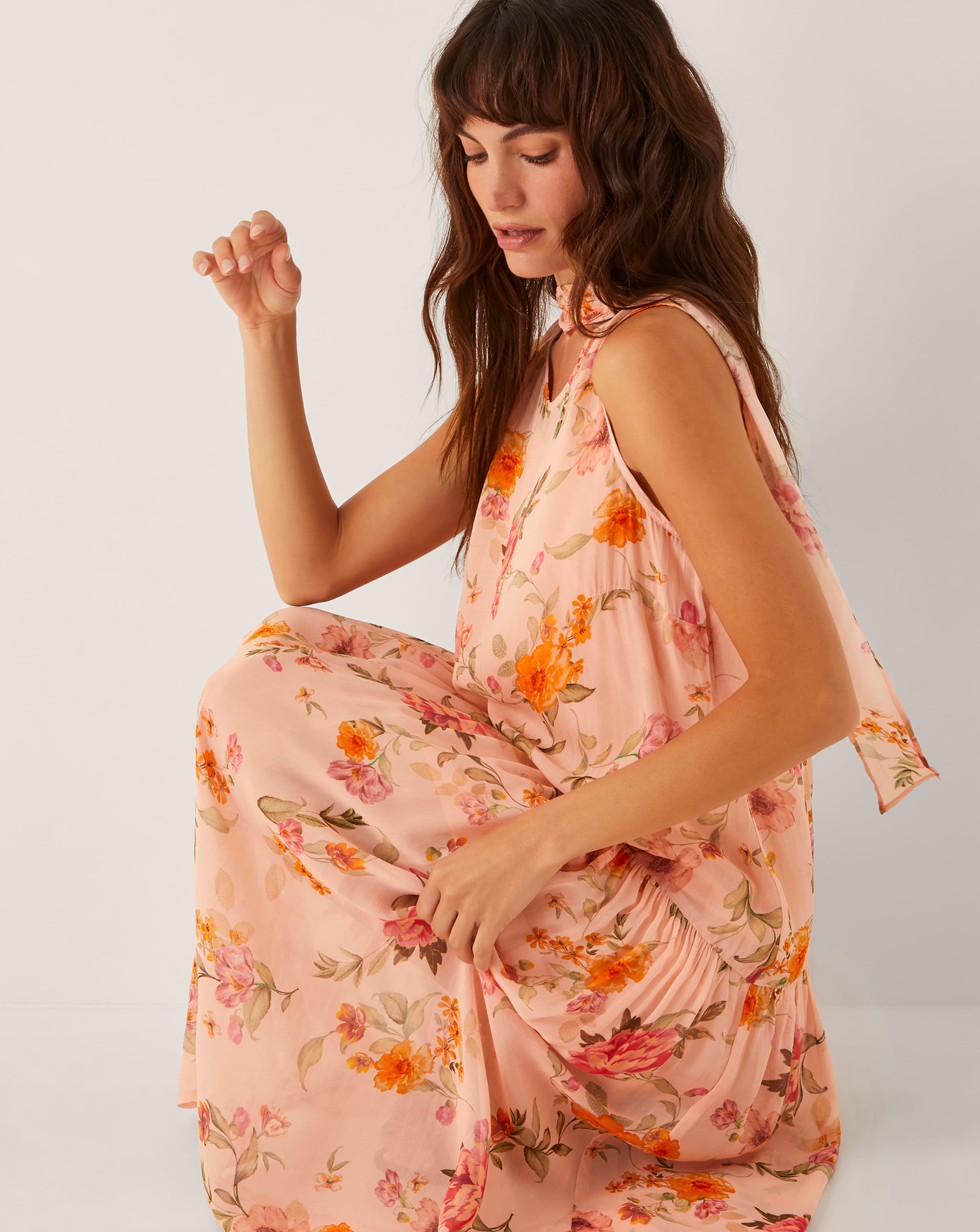 Monsoon Cassia Floral Print Midi Dress Ambrose Wilson