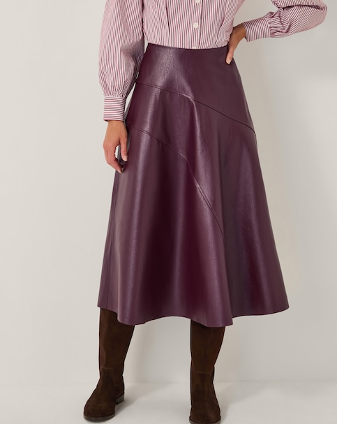 Monsoon Marnie Faux Leather Midi Skirt