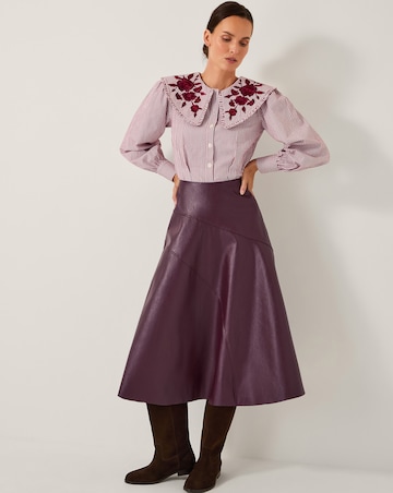 Monsoon Marnie Faux Leather Midi Skirt
