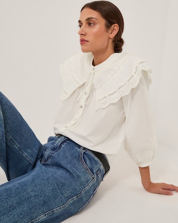 Monsoon Connie Puff Sleeve Collar Blouse