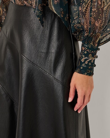 Monsoon Marnie Faux Leather Midi Skirt