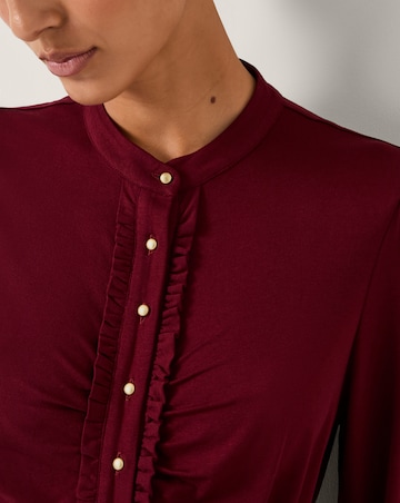 Monsoon Jayne Ruched Frill Jersey Blouse