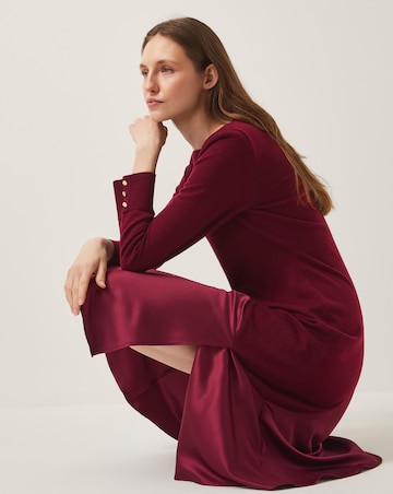 Monsoon Saz Mix Satin Midi Dress
