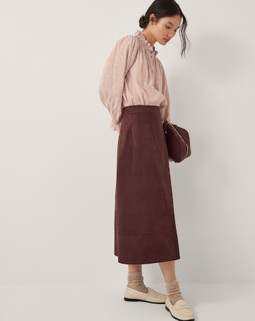 Monsoon Rowan Suedette A-Line Midi Skirt