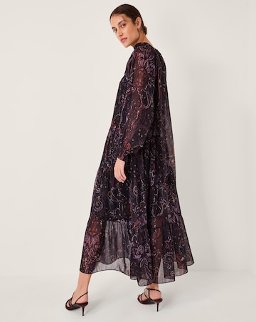Monsoon Marianna Paisley Print Tiered Midi Dress