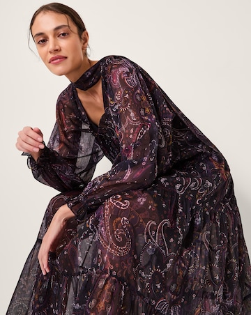 Monsoon Marianna Paisley Print Tiered Midi Dress