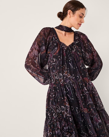 Monsoon Marianna Paisley Print Tiered Midi Dress