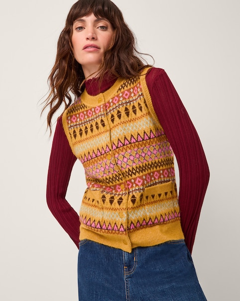 Monsoon Fleur Fair Isle Knitted Vest