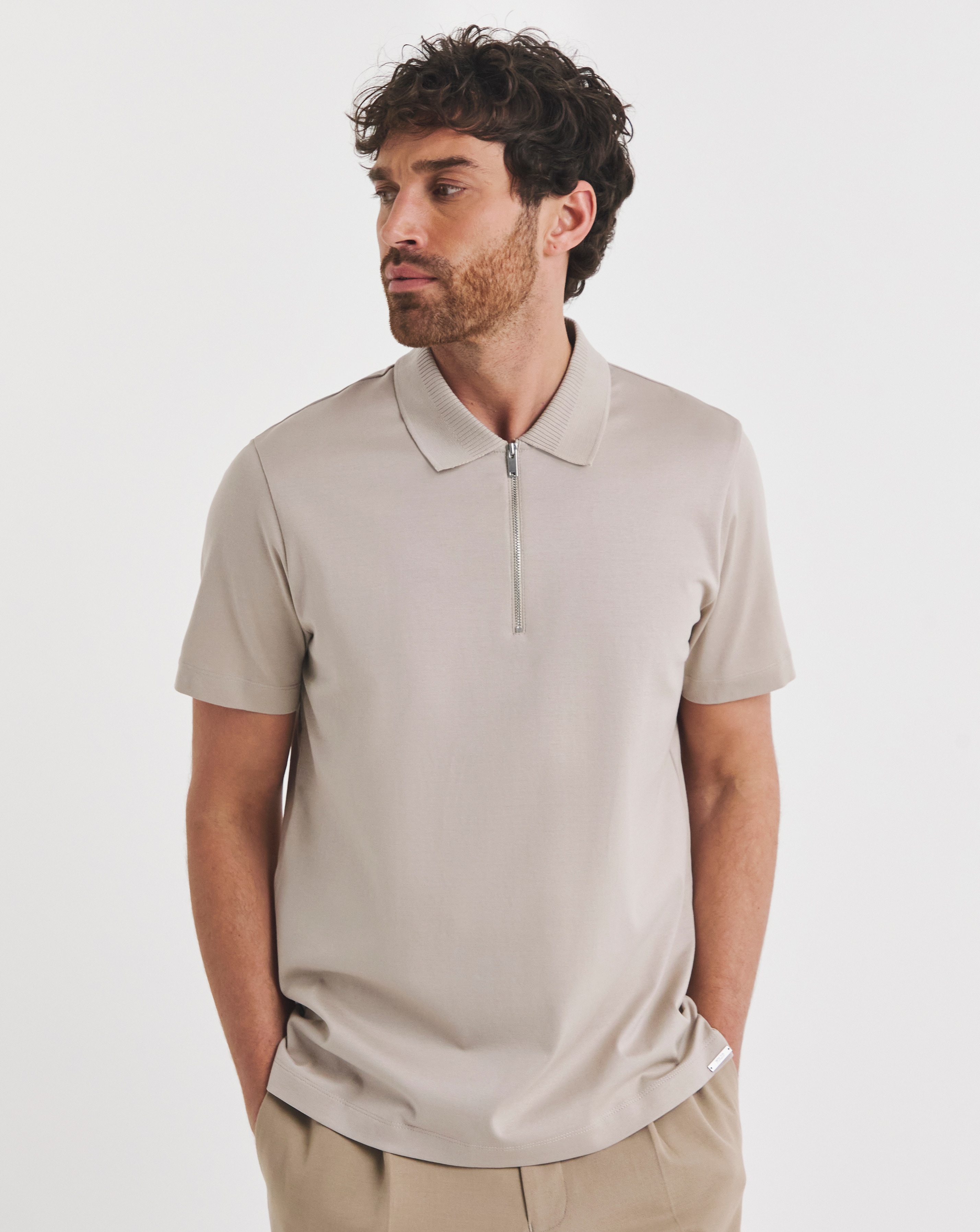Folio Mercerised Supima Zip Polo