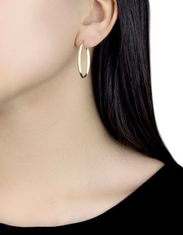 9Ct Gold Oval Creole Earring