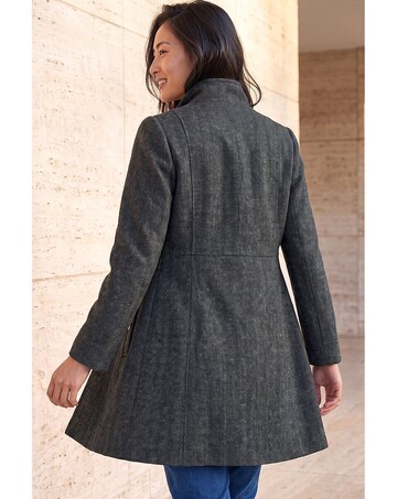 Roman Petite Funnel Herringbone Coat