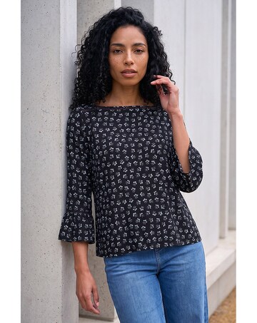 Roman Ditsy Square Neck Top