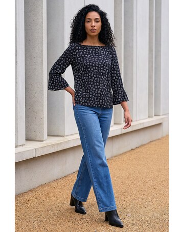 Roman Ditsy Square Neck Top