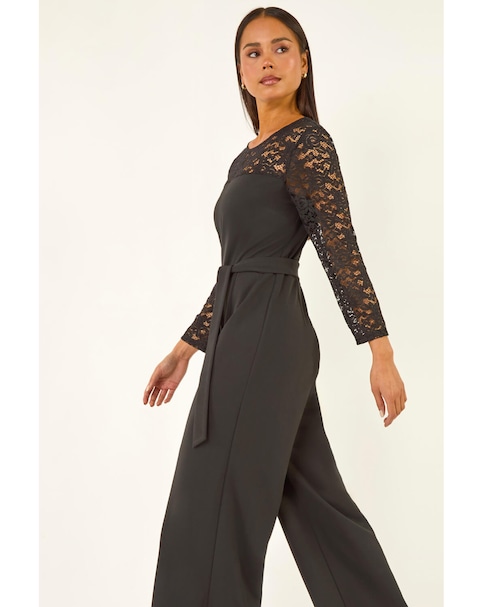 Roman Petite Contrast Stretch Jumpsuit