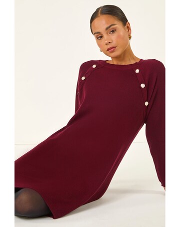 Roman Petite Button Detail Knit Dress