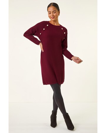 Roman Petite Button Detail Knit Dress