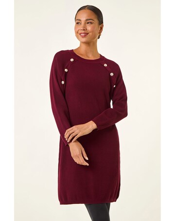 Roman Petite Button Detail Knit Dress