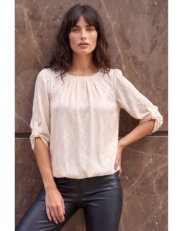 Roman Jacquard Bubble Hem Top