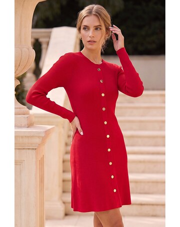 Roman Knitted Button Dress