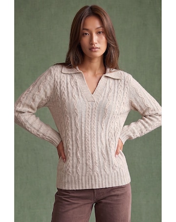 Roman Cable Knit Henley Jumper