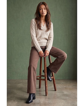 Roman Cable Knit Henley Jumper