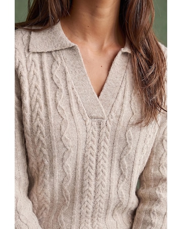 Roman Cable Knit Henley Jumper