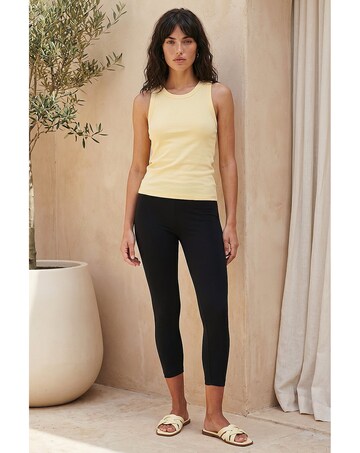 Roman Elastic Waist Cropped Leggings